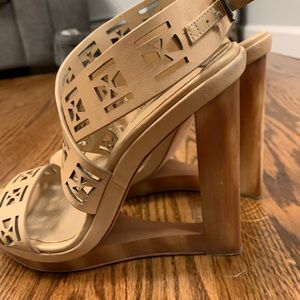 BCBG MaxAzaria leather wedges